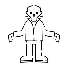 Frankenstein thin line icon, halloween and monster, zombie sign, vector graphics, a linear pattern on a white background, eps 10. Trick or treat and scary