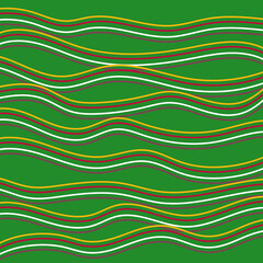 green background with abstract wave stripes