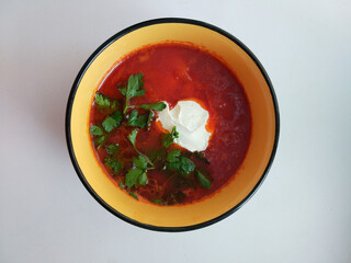 borsch in a bowl