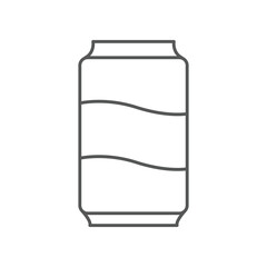Aluminum Soda pop or soft drink. Carbonated beverage, Soda Cans in tube glass for label in apps and websites. Can, drink, soda, softdrink, icon. Vector illustration filled outline style. EPS10