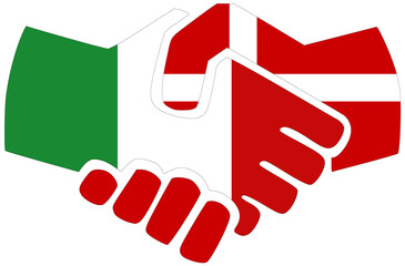Italy - Denmark handshake