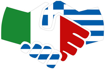 Italy - Greece handshake