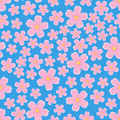 Sakura flowers spring seamless pattern