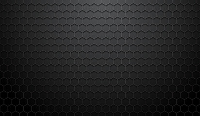Dark Background Hexagon Pattern Metal Carbon Style Graphic Vector Illustration