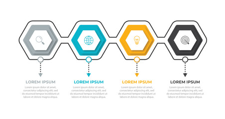 Timeline infographic design element and number options Business concept with 4 steps