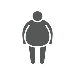 Unhealthy lifestyle with fatness tummy, obesity male silhouette symbol for infographic, pictogram in outline, flat, and solid . Overweight man icon. Vector illustration filled outline style EPS10