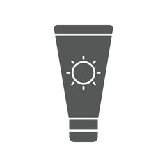 Sun lotion, Sunscreen, Sunblock Cream for UV block sun protection. Sunburn screen for Bathing Beach vacation icon line for web mobile infographics. Vector illustration filled outline style EPS 10