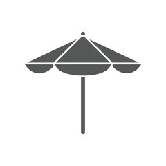 Summer Beach umbrella, Sun protective colorful umbrella symbol of a holiday in sea for infographic, website or app. parasol, relax, vacation, icon. Vector illustration filled outline style EPS10