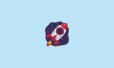 Rocket background in flat style 