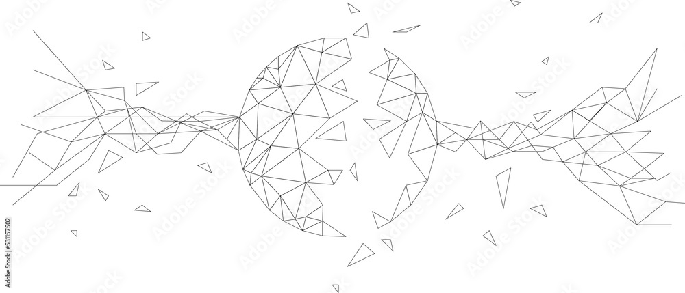 Aufkleber Vector Wireframe polygonal lines Connect dot Geometric sphere isolated on white background. Concept of Big Data and data transformation.