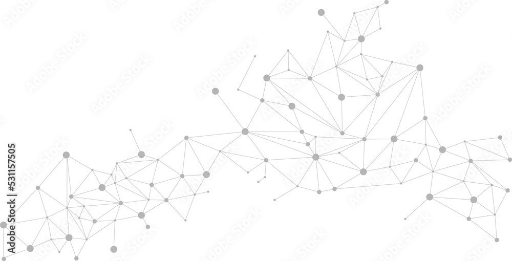 Aufkleber Network Connecting dot polygon background. Concept of Network Business, technology, Data and chemical. Dot connect line abstract background represent futuristic network and data transformation