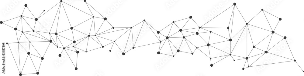 Leinwandbilder Network Connecting dot polygon background. Concept of Network Business, technology, Data and chemical. Dot connect line abstract background represent futuristic network and data transformation