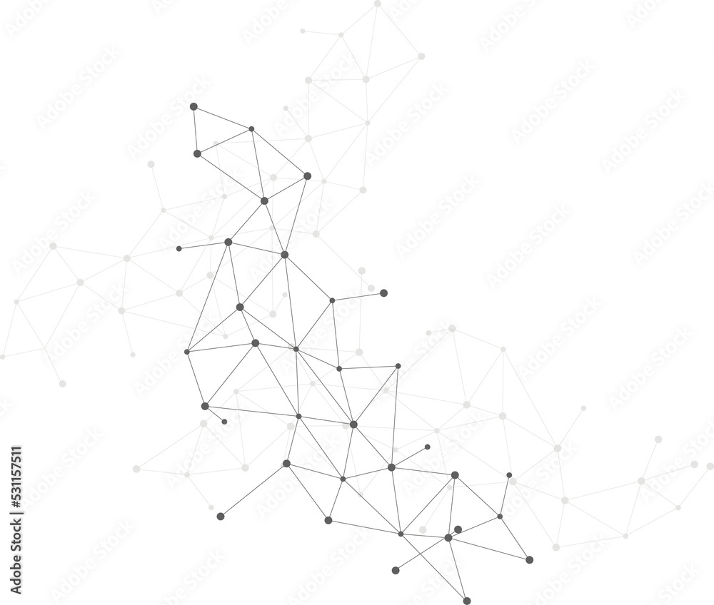 Leinwandbilder Network Connecting dot polygon background. Concept of Network Business, technology, Data and chemical. Dot connect line abstract background represent futuristic network and data transformation