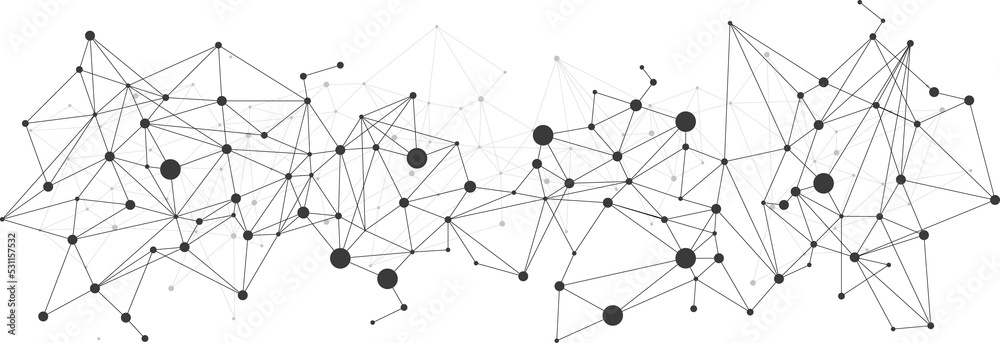 Leinwandbilder Network Connecting dot polygon background. Concept of Network Business, technology, Data and chemical. Dot connect line abstract background represent futuristic network and data transformation