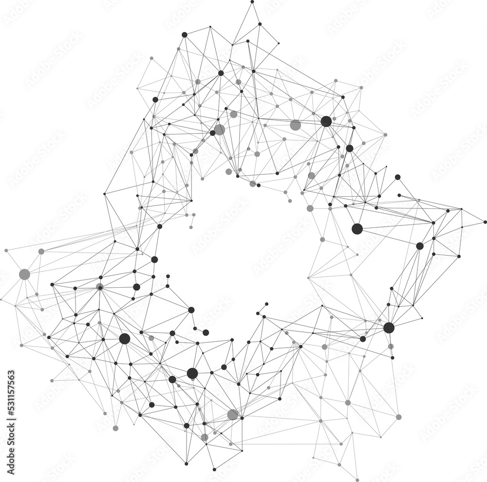 Poster network connecting dot polygon