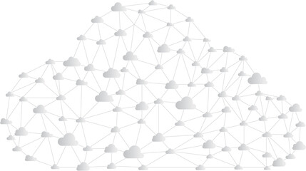 Cloud computing concept polygon dot connected line : Concept of cloud server, Storage and data