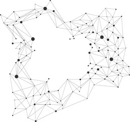 Network Connecting dot polygon