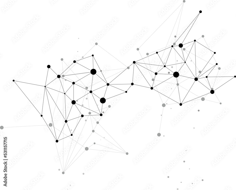 Aufkleber network connecting dot polygon background on isolated white background