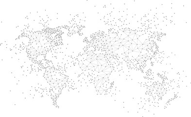 World map dot connection line polygon: concept of digital world, Data connection