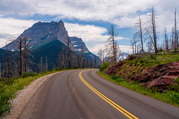 Going-to-the-sun road in Glacier National Park, Montana USA