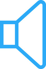 clean blue clean icon of sound speaker.