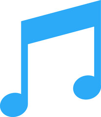 clean blue clean icon of  music note