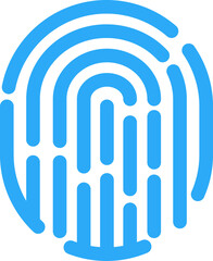 blue clean icon of finger scan.