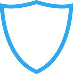 blue clean icon of shield and security.