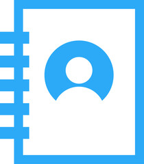 blue icon for contact book and application.