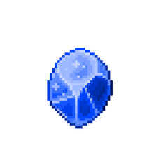 Fototapeta premium An 8-bit retro-styled pixel-art illustration of a sapphire nugget.