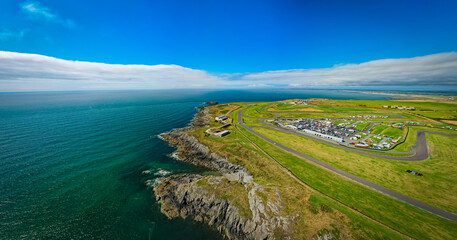 Aerial view of Anglesey Race Circuit on the island of Anglesey, Wales, UK.