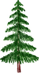 Watercolor Pine Tree Clip Art
