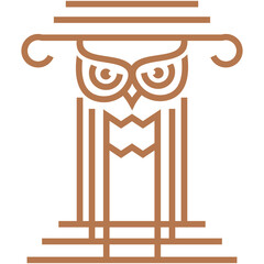 owl law pole logo design, attorney law logo