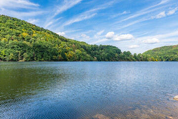 Lake Rursee, In the middle of the Eifel National Park, surrounded by unique natural scenery and unspoilt nature