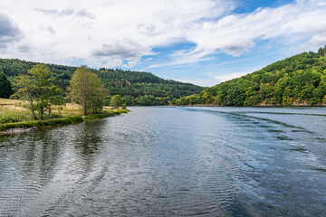Lake Rursee, In the middle of the Eifel National Park, surrounded by unique natural scenery and unspoilt nature