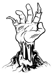 Fototapeta premium Severed zombie hand. Halloween illustration
