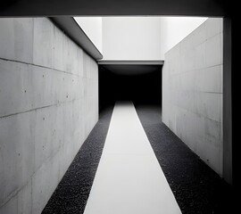 illustration of a hallway, minimalist, architecture, magazine, style, the corridor