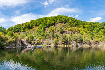 Lake Rursee, In the middle of the Eifel National Park, surrounded by unique natural scenery and unspoilt nature