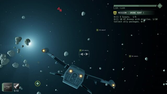 Space Video Game Asteroids and Aliens Shooter Game