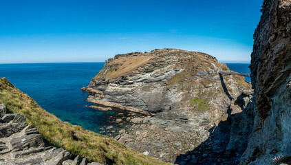 Beautiful the coast of the sea in Tintagel Castle