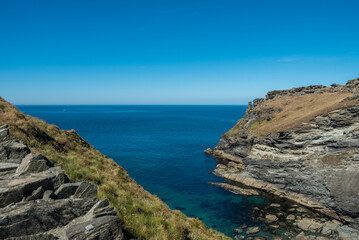 Beautiful the coast of the sea in Tintagel Castle