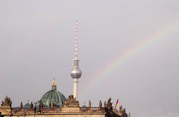 Rainbow over the Berlin TV tower