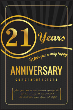 Anniversary luxury retro background 21 years