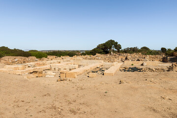 Panoramic Sights of The Temple of Hercules, (Tempio di Ercole) in Province of Trapani, Marsala, Italy.