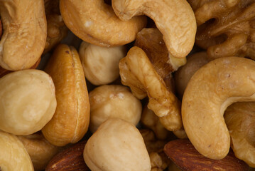 Nuts of different types of closeup. View from above