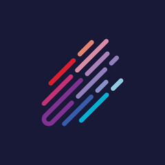 Colorful lines logo symbol representing modern and impactful business ideas. Vector logo symbol for startups and various softwares.