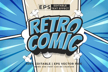Naklejka premium Editable text effect retro 3d Cartoon Comic style premium vector