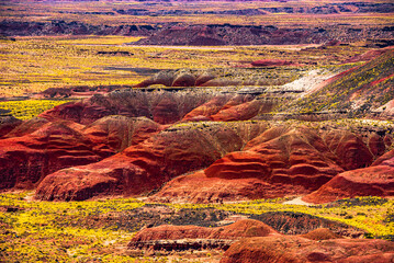 Nizhoni Point Lava Ridges and Red Buttes at Painted Desert NP near Holbrook Arizona