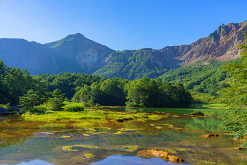 Naklejka na ściany i meble 磐梯山夏山登山　銅沼　福島・百名山