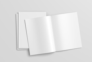 Blank US letter magazine mockups top view